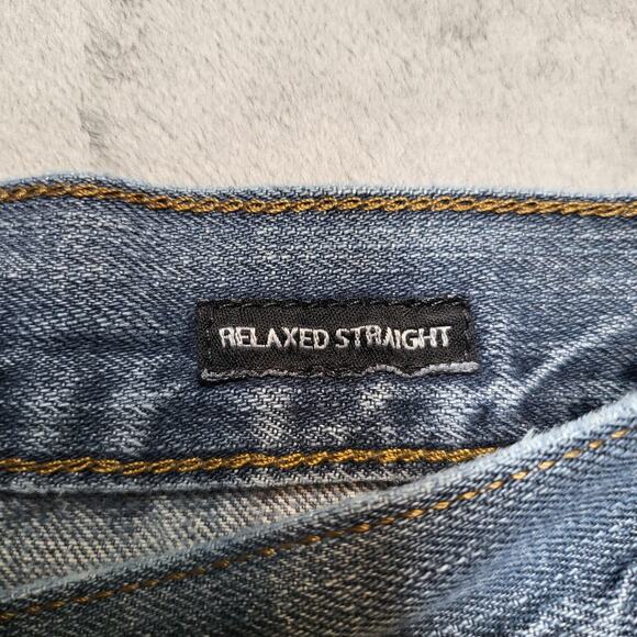 Calvin Klein Jeans Jeans Mens 34x32 Relaxed Straight Distressed Paint Splatter - Picture 4 of 10